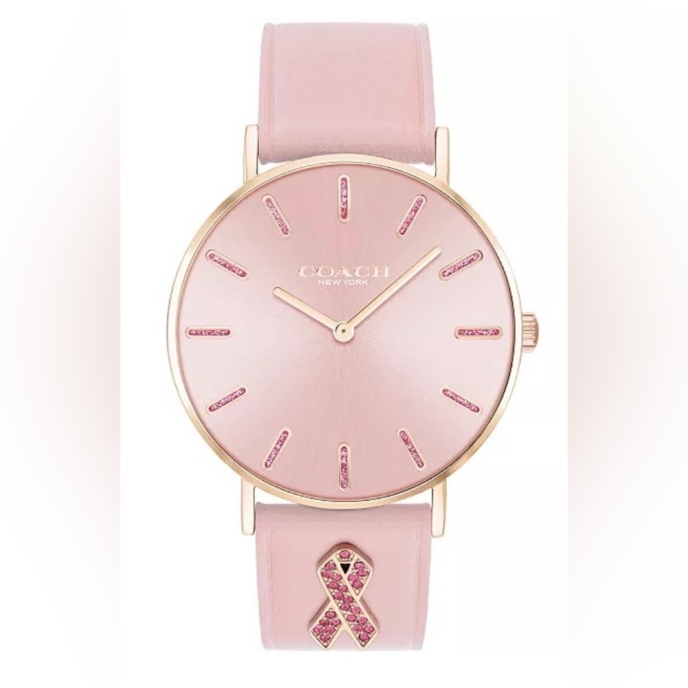 Coach Women's Perry Breast Cancer Awareness
Pink Leather Strap Watch 36mm🌸